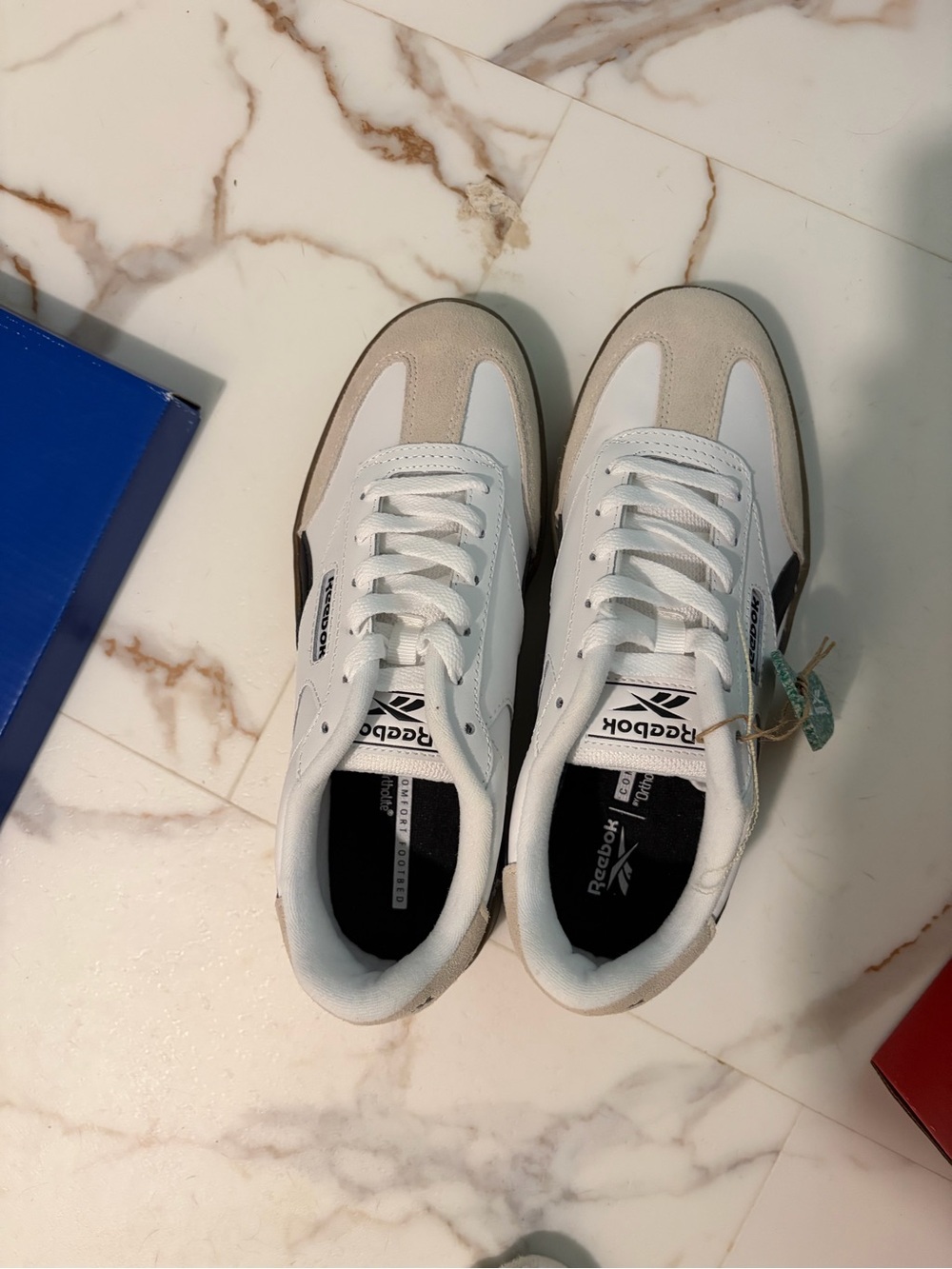 Reebok Women’s White and Beige Low-Top Sneakers